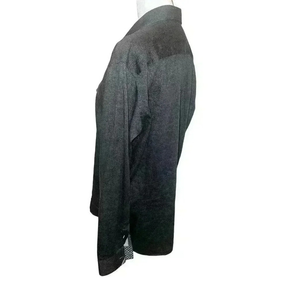 Ted Baker Norbor Modern Slim Fit Microdot Print Sport Shirt Dark Gray Size XL 5 - Picture 3 of 10
